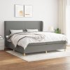 Boxspring posteľ s matracom tmavosivá 200x200 cm látka 3128390