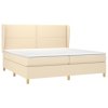 Boxspring posteľ s matracom krémová 200x200 cm látka 3128474