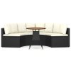 5-dielna záhradná sedacia súprava s podložkami polyratan čierna 3064904