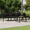 5-dielna záhradná sedacia súprava s vankúšmi hliník antracitová 3107778