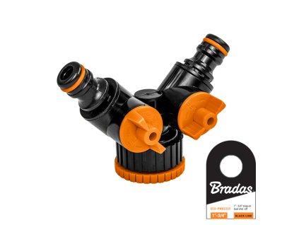 Konektor / adaptér na kohútik - BLACK LINE - 1" - 3/4" - 2 vývody s ventilmi