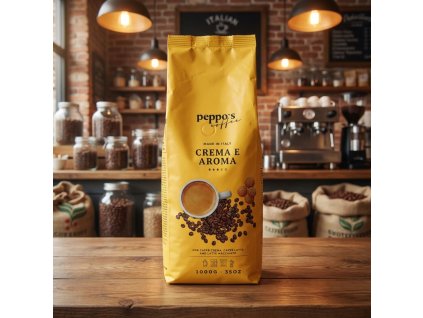 Zrnková káva Peppo’s Crema e Aroma 1 kg | Bohatá chuť & aroma - zahradachuti.com