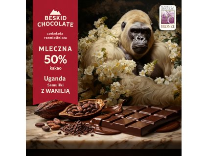 Mléčná čokoláda 50% s vanilkou Uganda Semuliki - zahradachuti.com