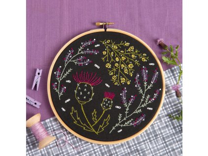 black highland heathers embroidery kit 1