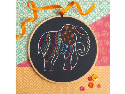 black elephant embroidery kit 1