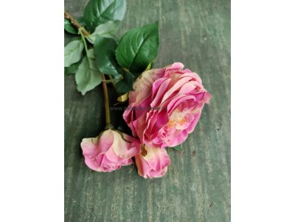 Umělá květina RŮŽE  růžová 58 cm