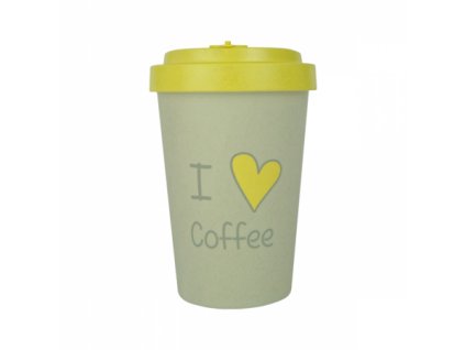 woodway bamboo cup opakovane pouzitelny kelimek z prirodnich materialu zelenadomacnost i love coffee yellow