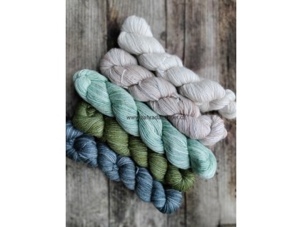 Příze vlna a hedvábí Manos del Uruguay merino Fino Mini Set Ophelia balení 5 x 20 g