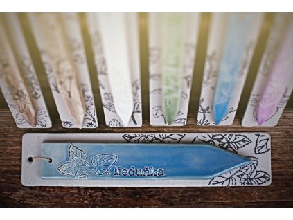 Zápich modrý k bylinkám keramika Vanya délka 23 cm