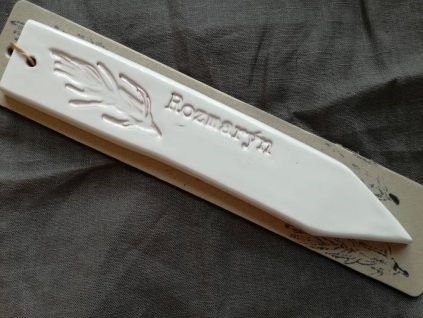 Zápich bílý k bylinkám keramika Vanya délka 23 cm