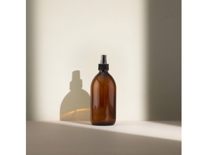 Amber Glass Soap Dispenser with Black Atomiser 500ml 700x700 (1)