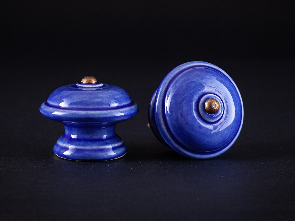 Knopka královská modř hladká Velikost: mini