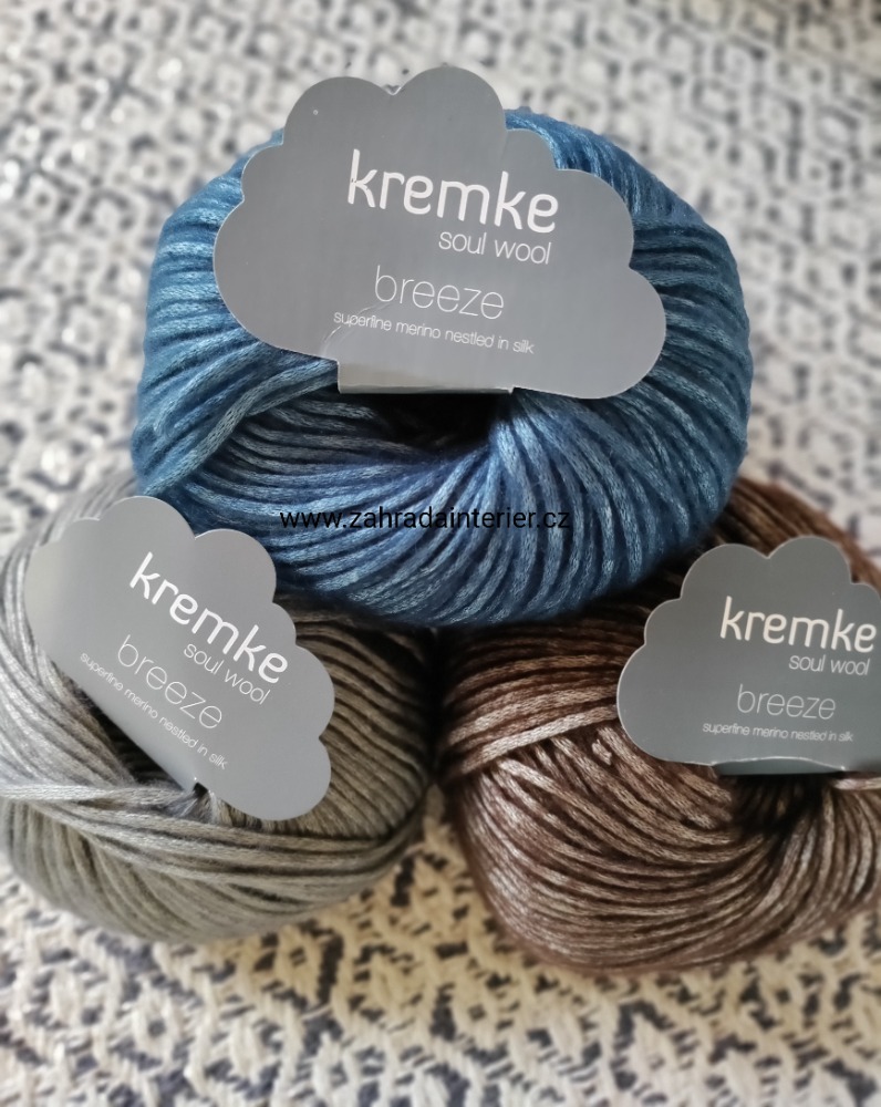 Příze Kremke Soul Wool BREEZE 50 g merino a hedvábí Barva: 06 JEANS