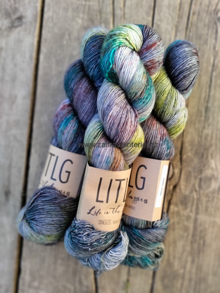 Příze LITLG singles Jade Grey 100% superwash merino 100 g