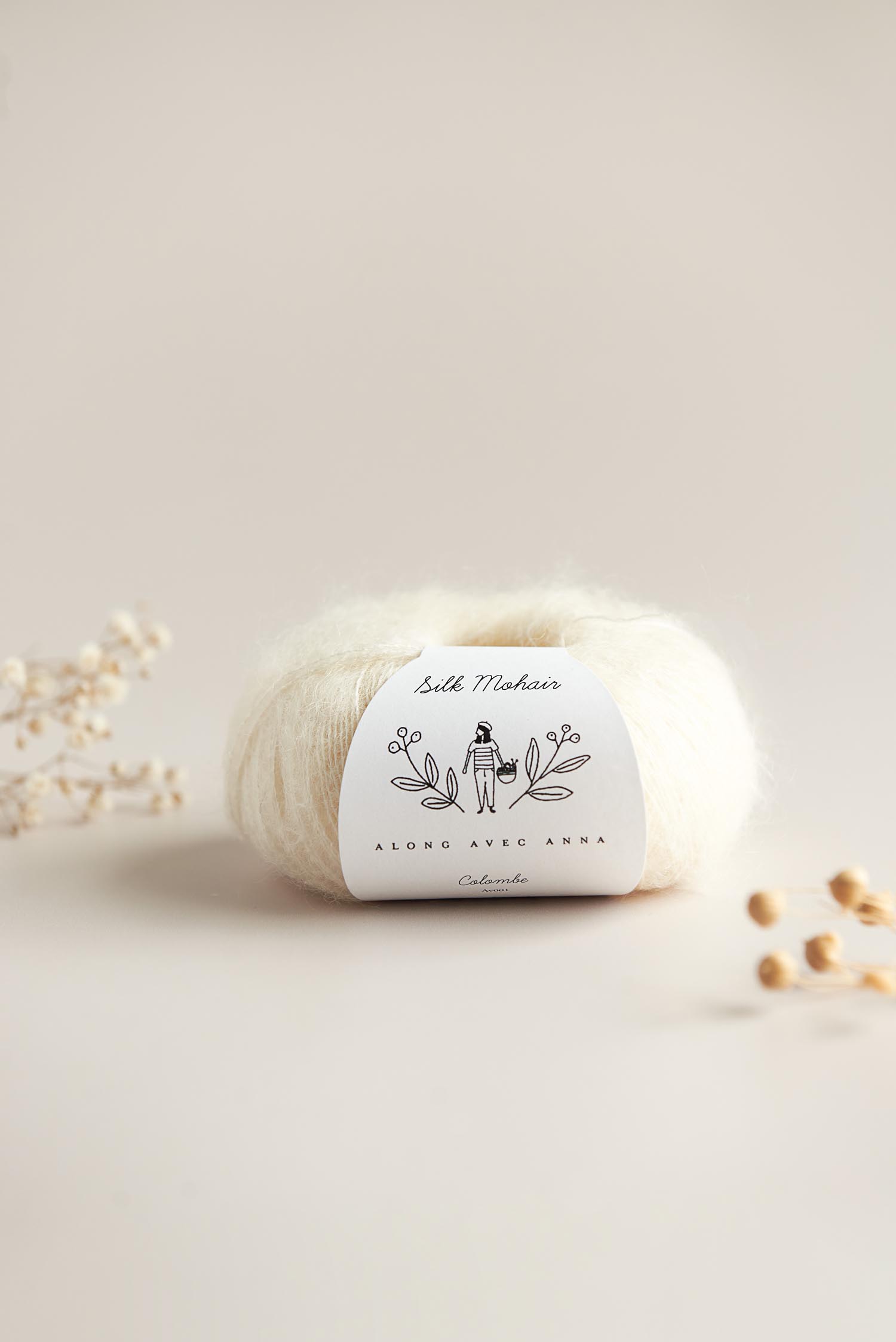 Příze Along avec Anna Silk Mohair Colombe 25 g