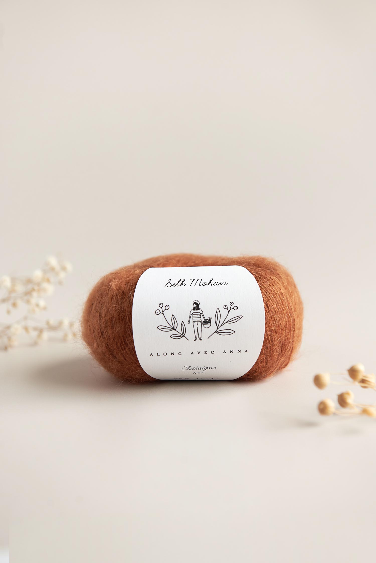 Příze Along avec Anna Silk Mohair Chataigne 25 g