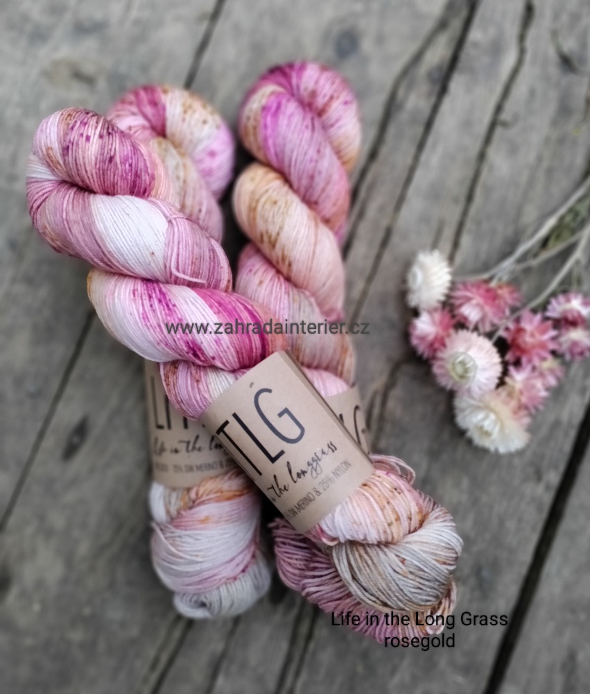 Příze LITLG Fine Sock Rosegold merino a nylon 100 g