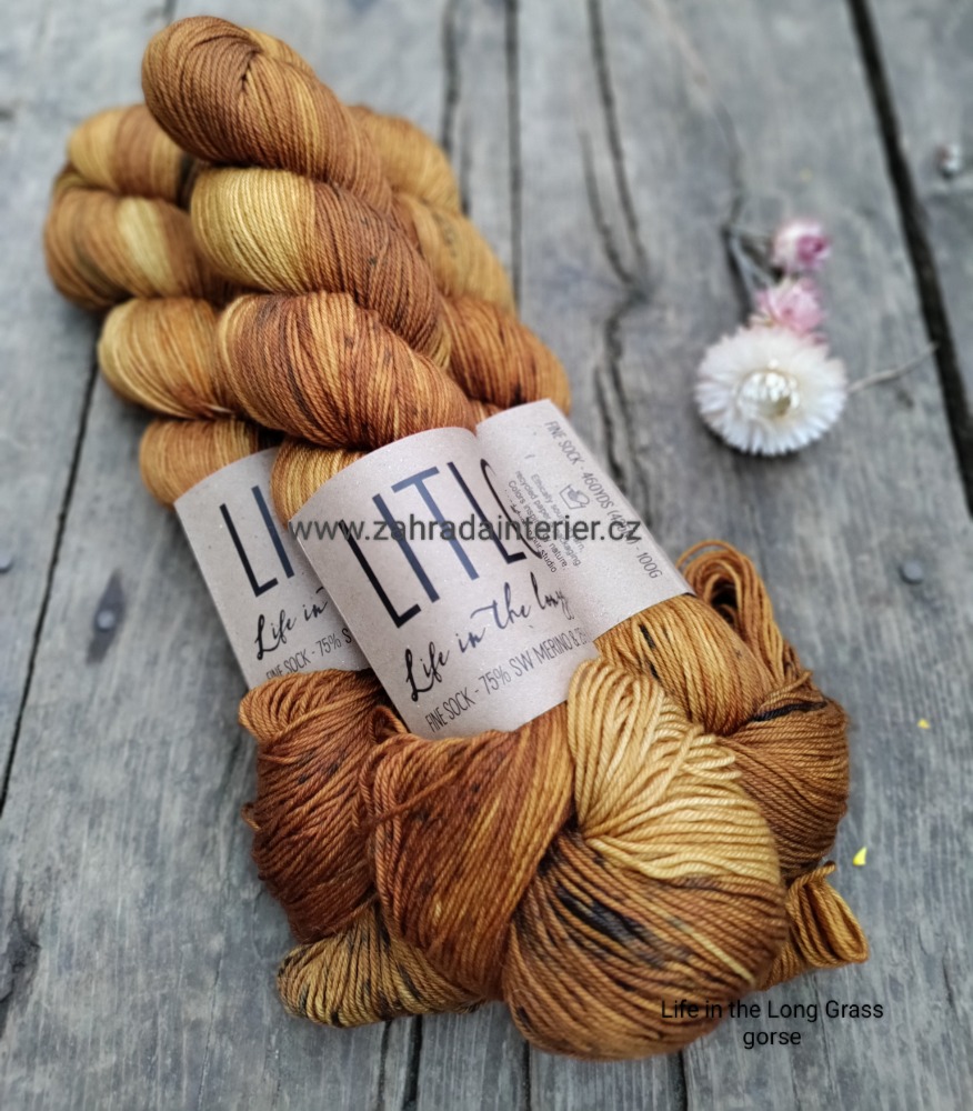 Příze LITLG Fine Sock Gorse merino a nylon 100 g