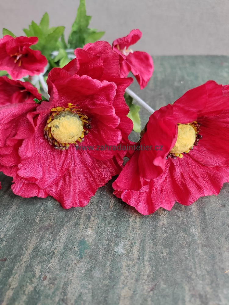 Umělá květina MÁK červený 71 cm