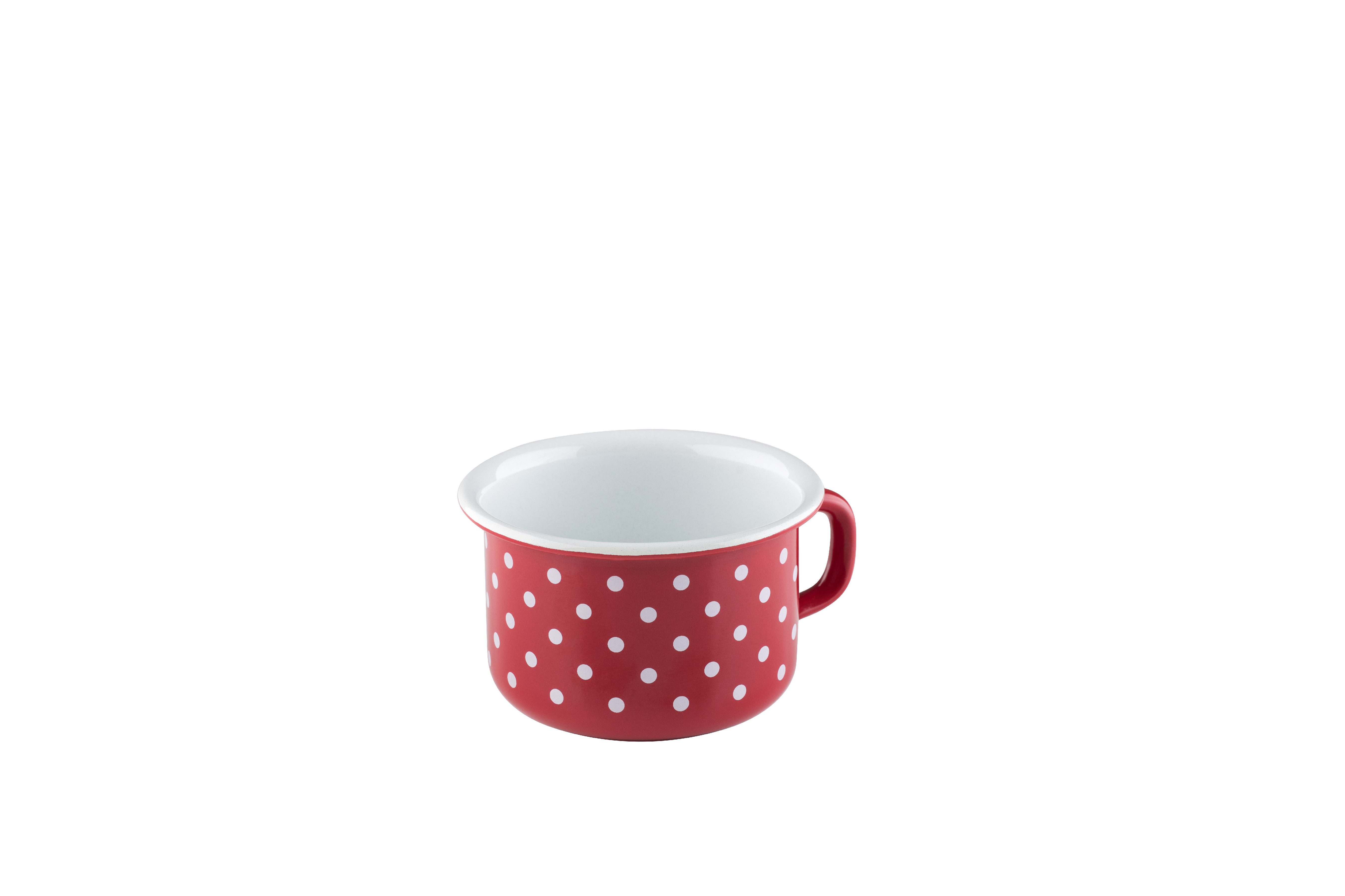 Šálek na kávu Riess Polka Dot Red smaltovaný ø 10 cm 400 ml