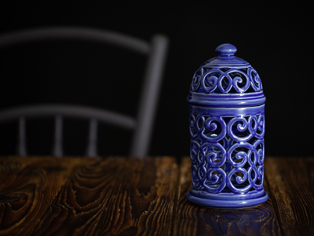 Aromalampa královská modř keramika Vanya 21 cm