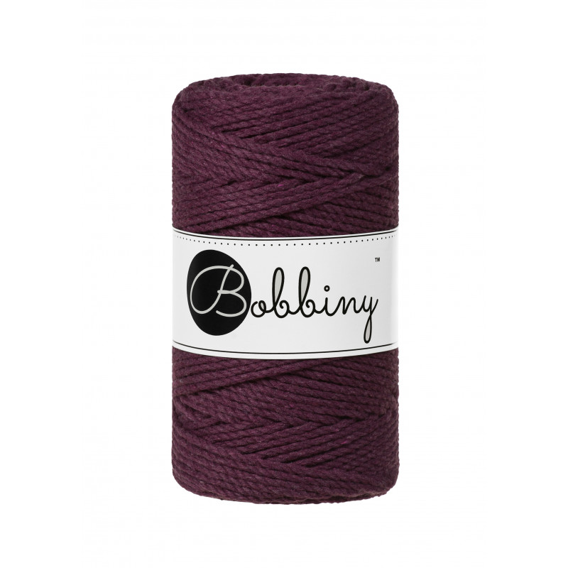 Šňůra Bobbiny 3ply macramé 3mm Regular Blackberry