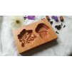 Forma dřevěná na dekorativní perník List a houba 15 cm x 10 cm