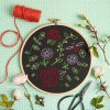 black rose garden embroidery kit 1