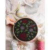 black rose garden embroidery kit 3