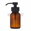 foaming soap dispenser amber glass bottle with stainless steel pump for liquid hand w (3)