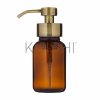 foaming soap dispenser amber glass bottle with stainless steel pump for liquid hand wash