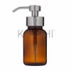 foaming soap dispenser amber glass bottle with stainless steel pump for liquid hand w (1)