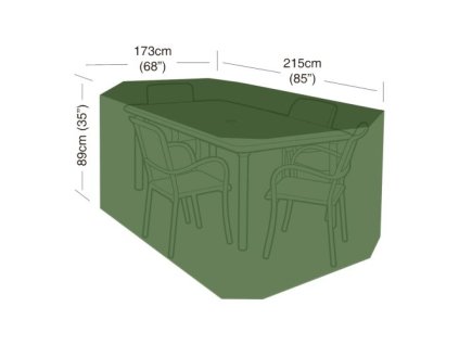 plachta krycí na set 4 židlí+obdél.stůl 215 x 173 x 89 cm, PE 90g/m2