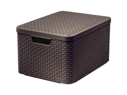 box úložný RATTAN 44,5x33x25cm (L) s víkem, STYLE2, PH HN