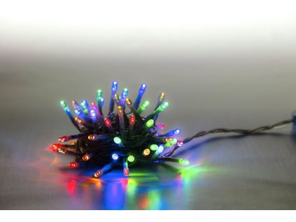 Řetěz světelný 100 LED 5 m - barevná - transparent kabel