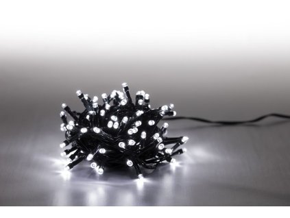 Řetěz světelný 200 LED 10 m - studená bílá - 8 funkcí