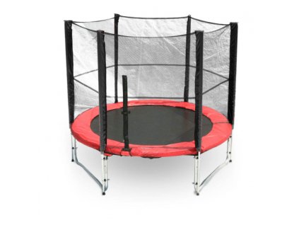 Trampolína G21 s ochrannou sítí 250cm, červená