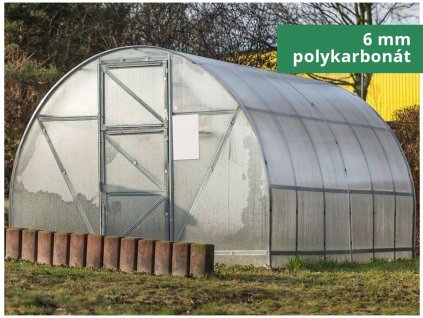 Zahradní skleník Gutta ATLAS 4 x 3 m, 6 mm + 5 tyčí na rajčata + sada těsnění + výztuha skleníku