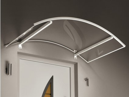 Vchodová stříška Guttavordach LED Technik O 150 x 90 cm bílá / čirá