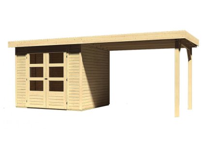 Zahradní domek KARIBU ASKOLA 2 + přístavek 280 cm (77723) natur