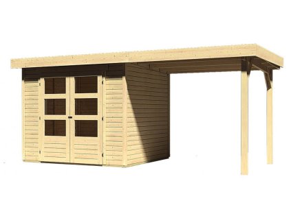 Zahradní domek KARIBU ASKOLA 3 + přístavek 240 cm (73246) natur