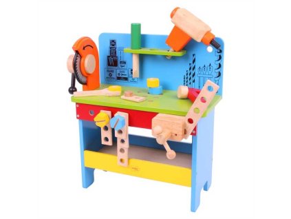 Bigjigs Toys Pracovní ponk modrý