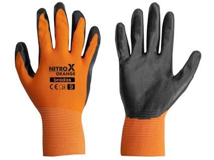 Pracovní rukavice Bradas NITROX ORANGE nitril 9
