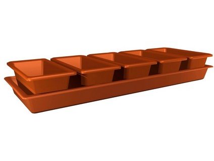 Truhlík MINIGARDEN 60x20x9 cm sada 6díl.(5+1ks), terakota