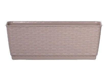 Truhlík s miskou RATOLLA P 49,2 x 17,2 cm, tmavě béžová