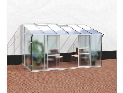 Skleník VITAVIA IDA 7800 matné sklo 4 mm + PC 6 mm stříbrný