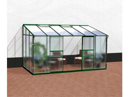 Skleník VITAVIA IDA 7800 matné sklo 4 mm + PC 6 mm zelený