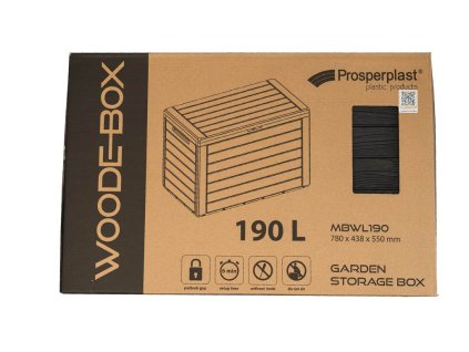 Zahradní box WOODEBOX 190 l - tmavě hnědá 78 cm