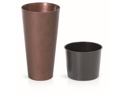 Květináč TUBUS SLIM CORTEN + vklad patinující ocel 30 cm