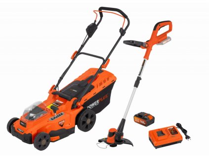 AKU sekačka Powerplus 40V LI-ION 370 mm + Vyžínač 20V + Nabíječka + Baterie 40V 2,5 Ah
